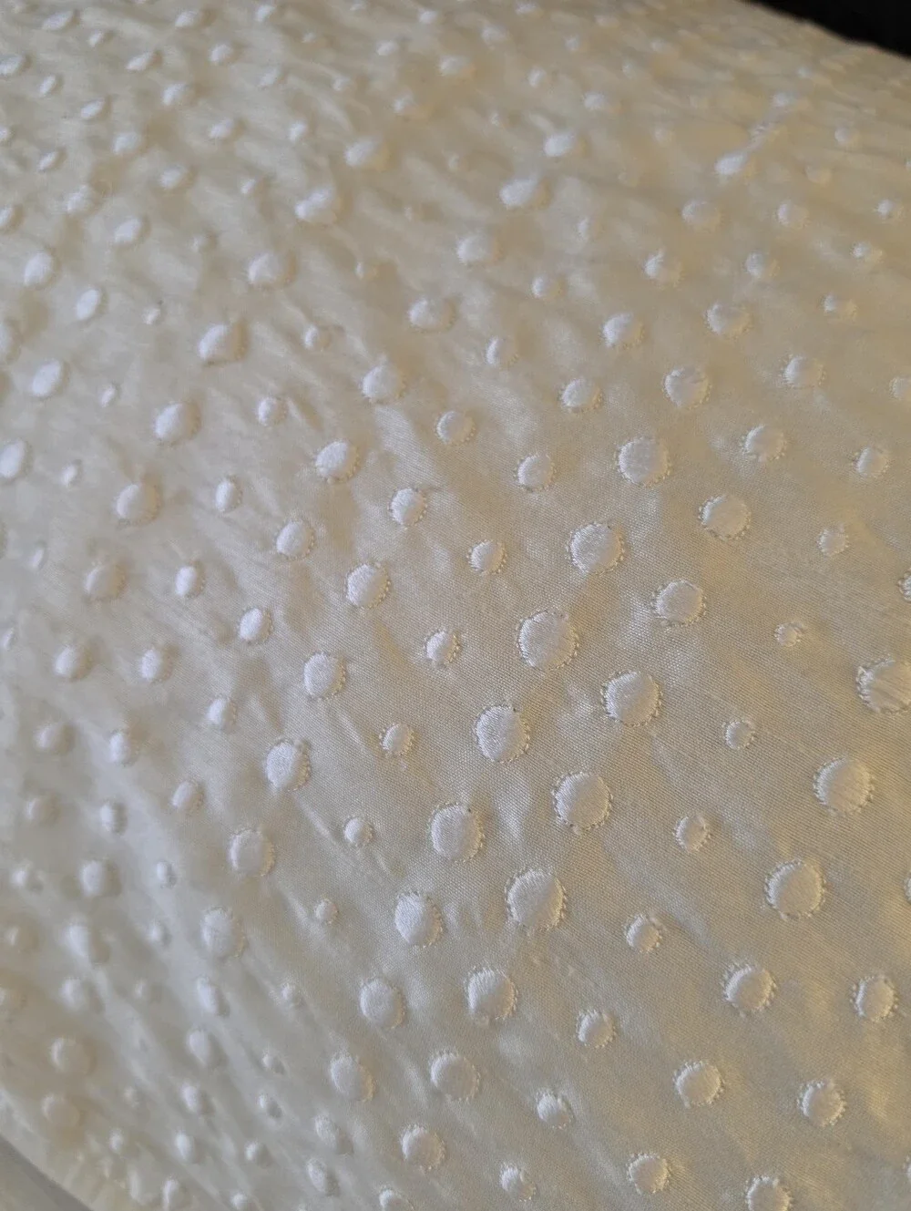3 Piece Hotel Collection Ivory Dot Embroidered Duvet Cover & Shams QUEEN